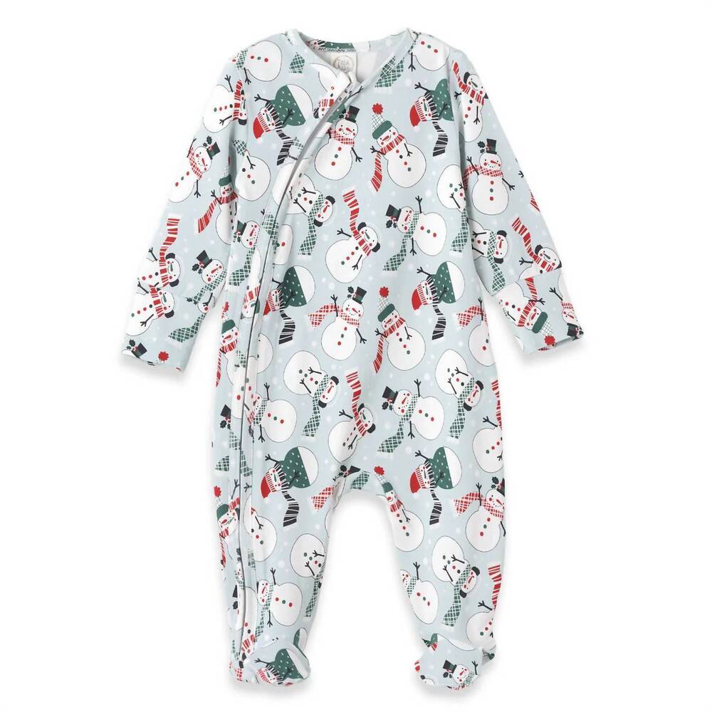 NEW TESA BABE kids long sleeve footed zipper romper in frosty